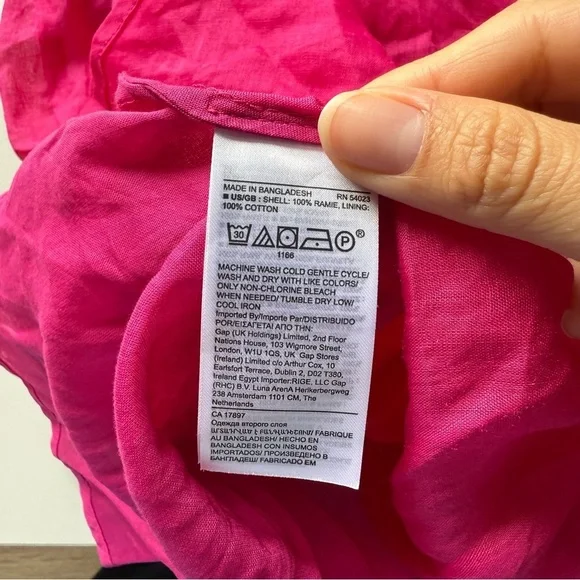 Banana Republic Ramie Open-Back Puff Sleeve Dress sz XS 100% Cotton - Picture 13 of 13